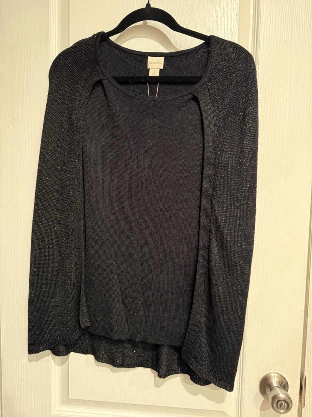 Chico's Black Cape Knit Cardigan